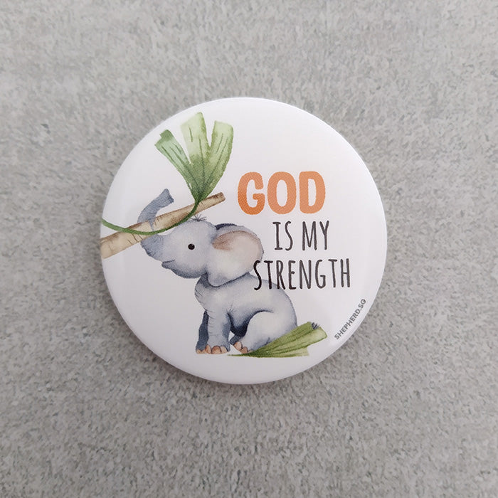 children pin badge god is my strength