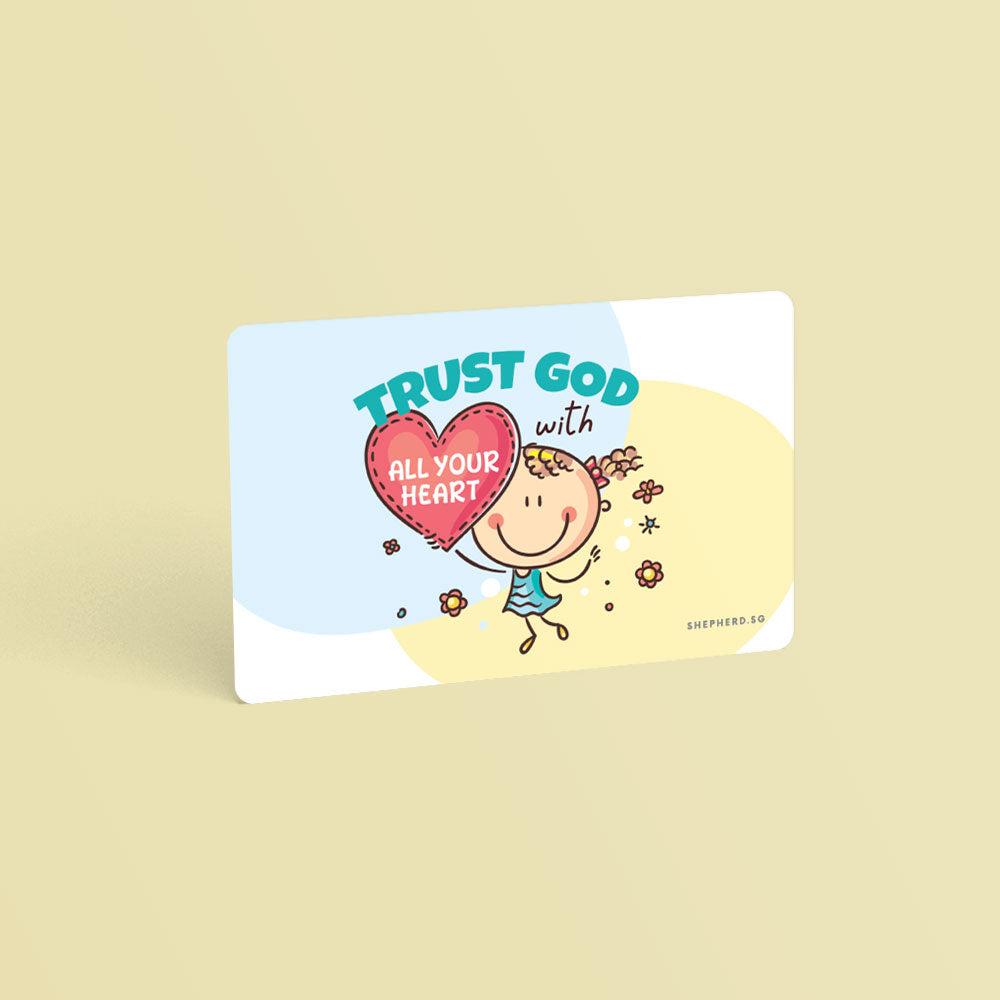 christian wallet card size children sticker trust god