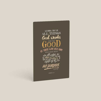 christian wallet card adult sticker God works for the good of those who love Him