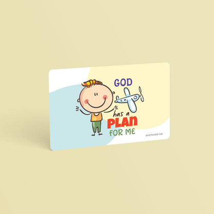 christian wallet card size children sticker god has a plan