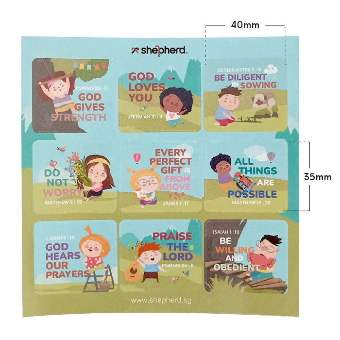 christian children stickers 9 pc set