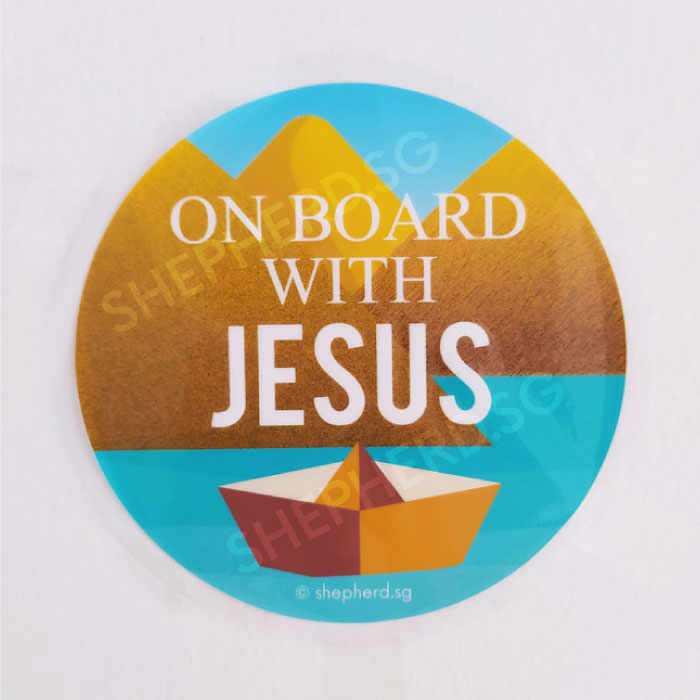 christian decal on board with jesus
