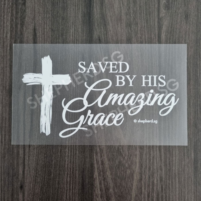 mirror decal saved by his amazing grace