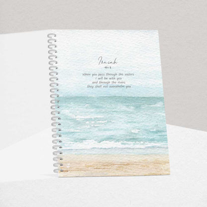 christian spiral notebook a5  through the waters