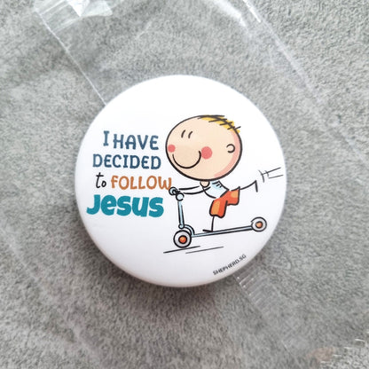 children pin badge i have decided to follow jesus