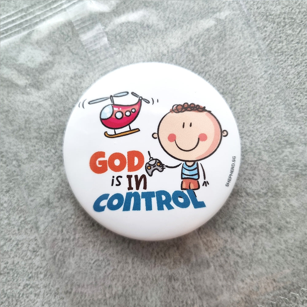 children pin badge god is in control