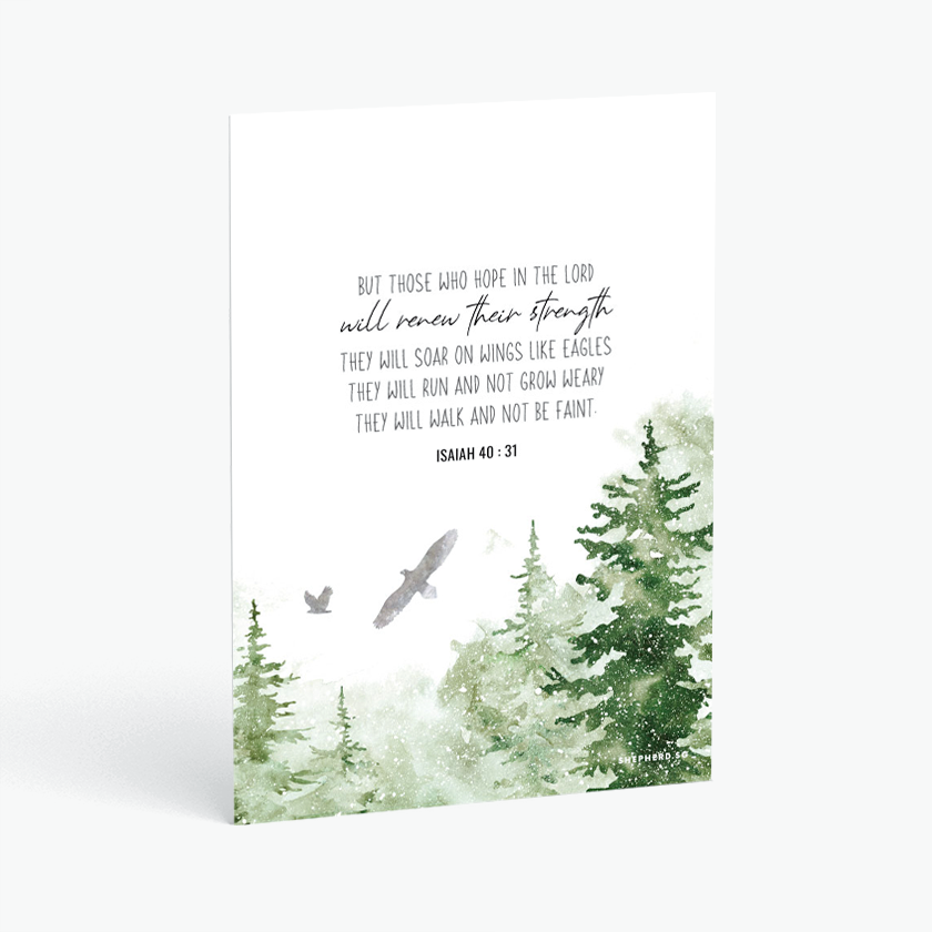 christian postcard bible verse those who hope in the Lord will renew their strength