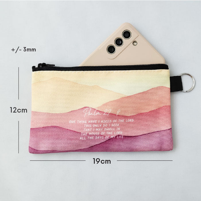 canvas zipper pouch with bible verse size 
