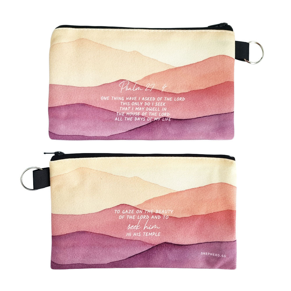 canvas zipper pouch with bible verse one thing have i asked of the Lord