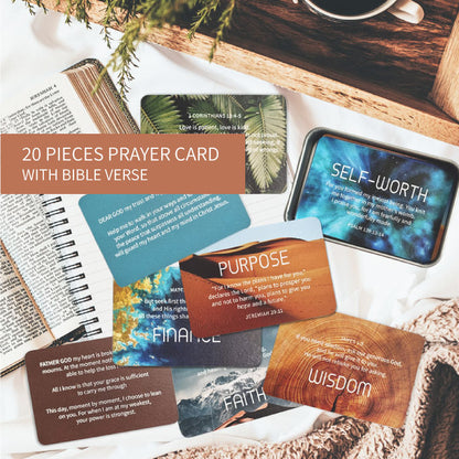 christian prayer cards set 20 pieces with bible verse
