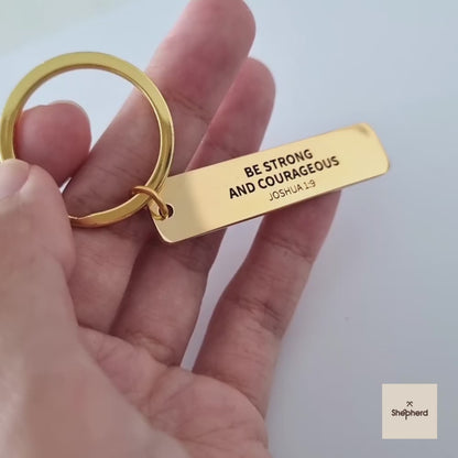 video of christian keychains with graphics and bible verses