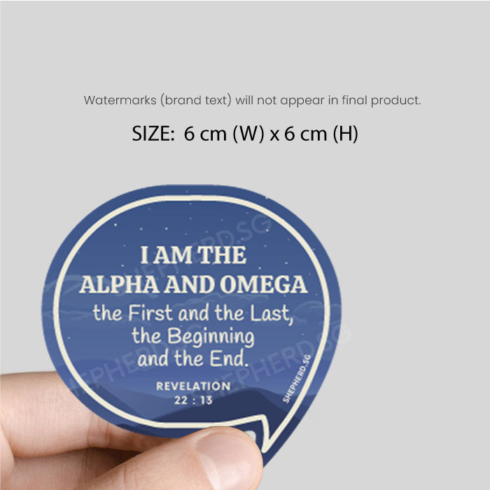 removable sticker i am the alpha and omega