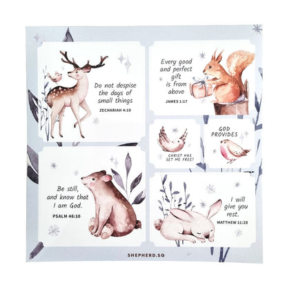 christian sticker set forest animals
