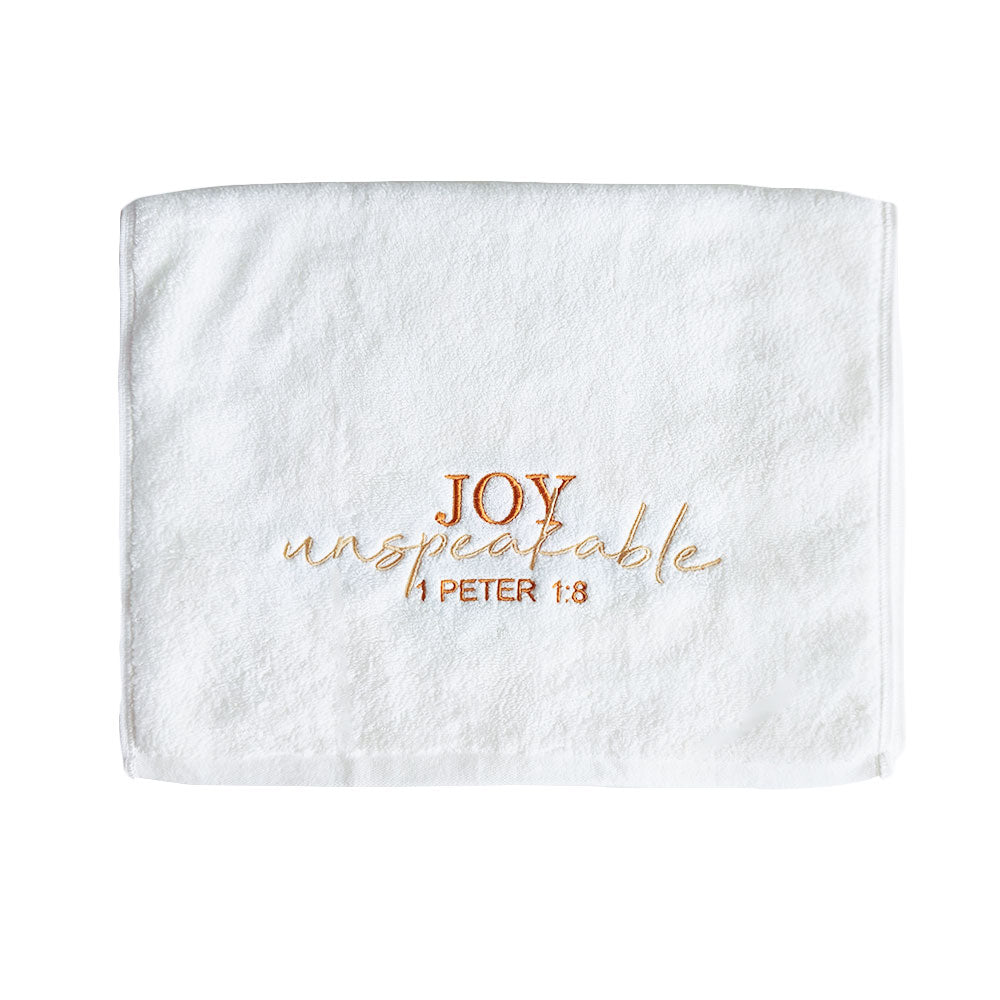 towel with christian bible verse reference