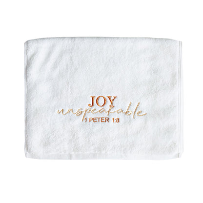 towel with christian bible verse reference