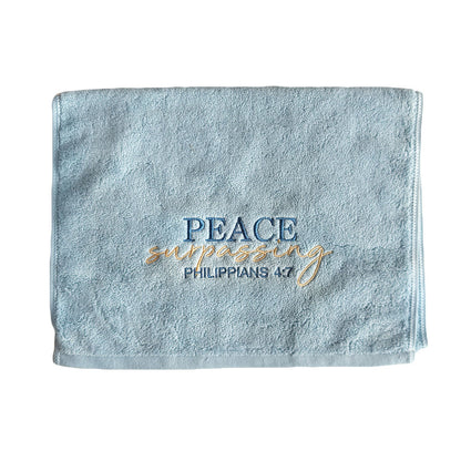 towel with christian bible verse reference